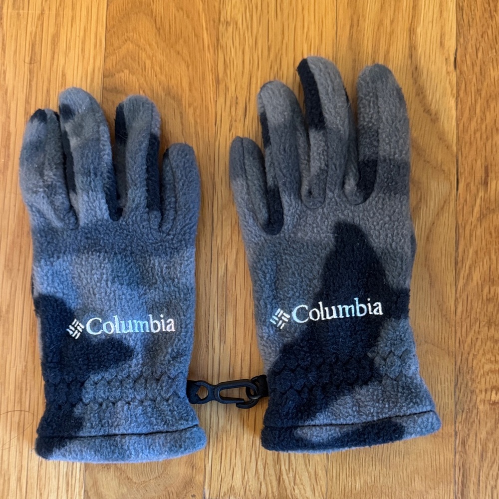 Youth Small Columbia Black and Gray Fleece Gloves